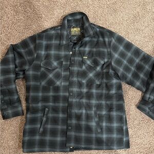 DIXXON Black and Gray Plaid Shirt Jacket